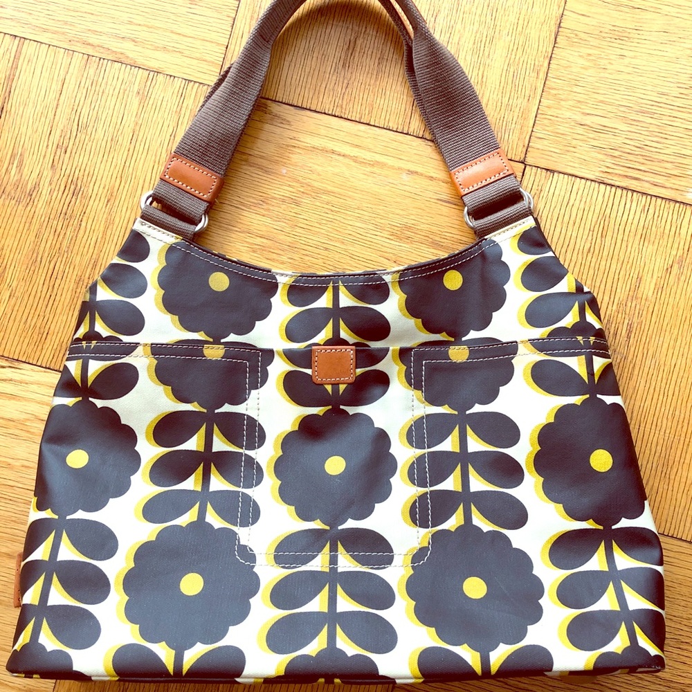 Orla Kiely coated canvas shoulder bag